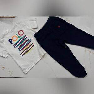 Polo by Ralph Lauren Kids Navy Sweatpants & Shirt